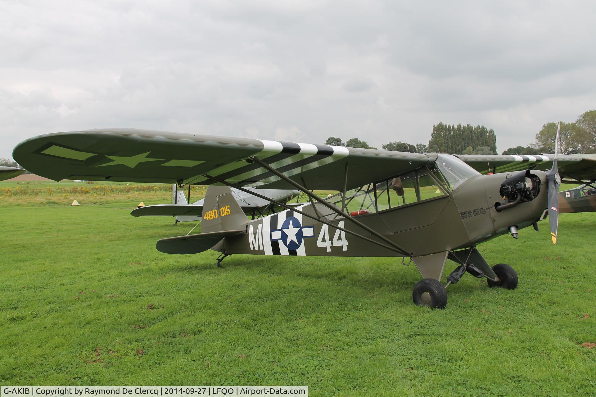 G-AKIB, 1944 Piper L-4H Grasshopper (J3C-65D) C/N 12311, Lille-Marcq Fly-in 2014.