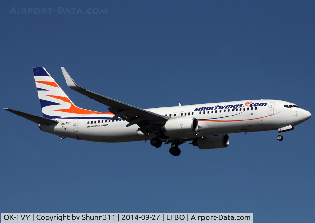 OK-TVY, 2007 Boeing 737-8Q8 C/N 30724, Landing rwy 14R