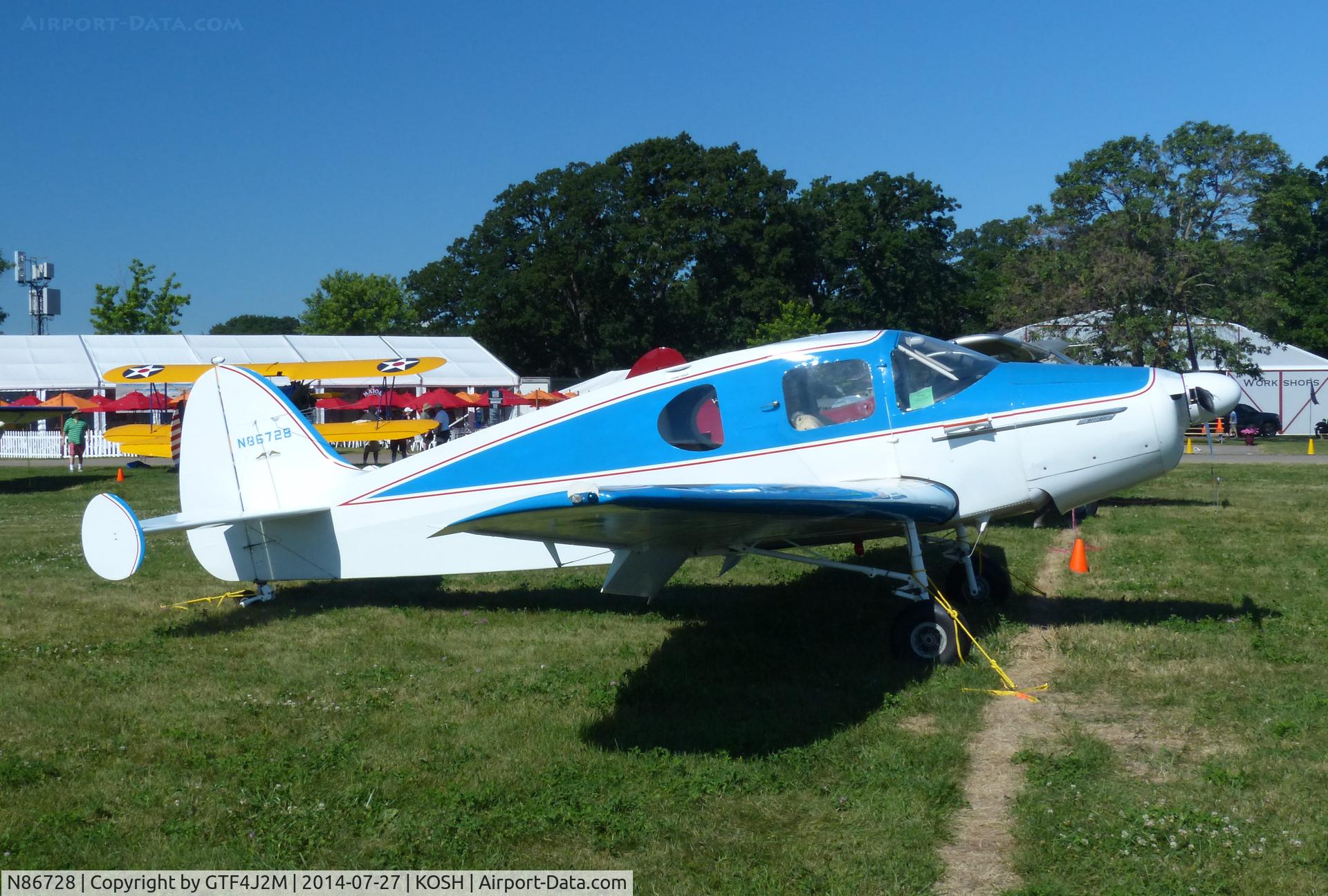 N86728, 1946 Bellanca 14-13-2 Cruisair Senior C/N 1089, N86728   at Oshkosh 27.7.14