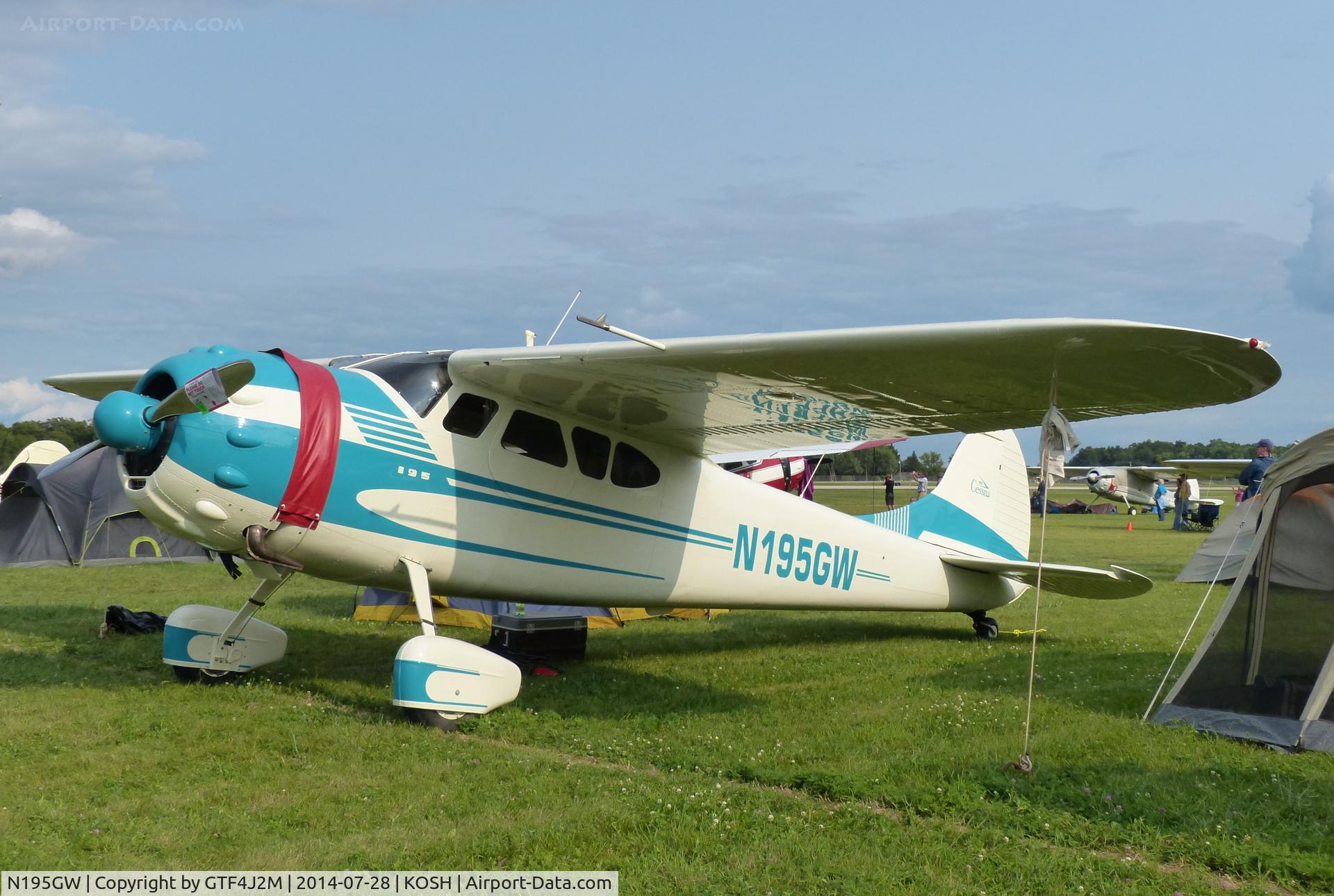 N195GW, 1949 Cessna 195 C/N 7455, N195GW   at Oshkosh 28.7.14