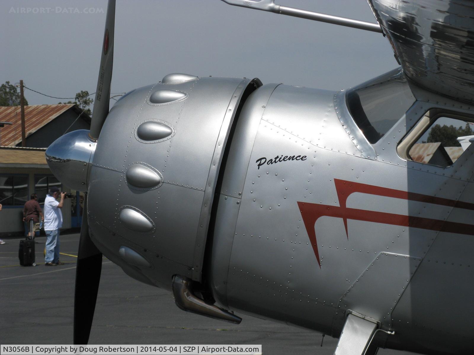 N3056B, 1952 Cessna 195B Businessliner C/N 7939, 1952 Cessna 195B BUSINESSLINER, Jacobs R755A 300 Hp, cowl art 'Patience'