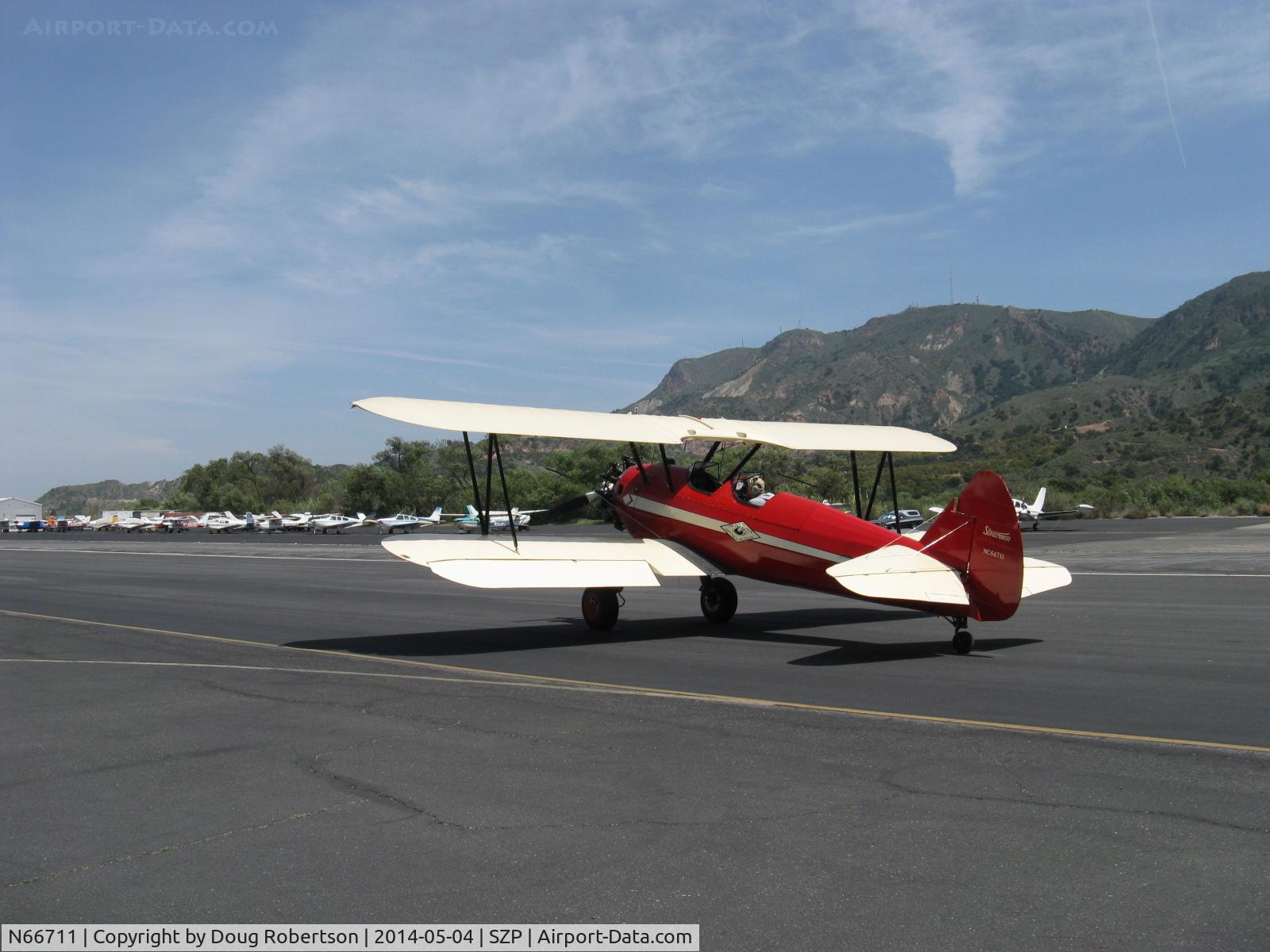 N66711, 1941 Boeing IB75A C/N 75-1675, 1941 Boeing Stearman IB75A, Jacobs R755B2 275 Hp upgrade, taxi to 22