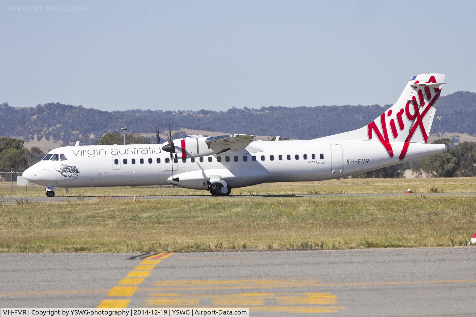 VH-FVR, 2012 ATR 72-600 (72-212A) C/N 1058, Virgin Australia Regional (VH-FVR) ATR 72-600 taxiing at Wagga Wagga Airport.