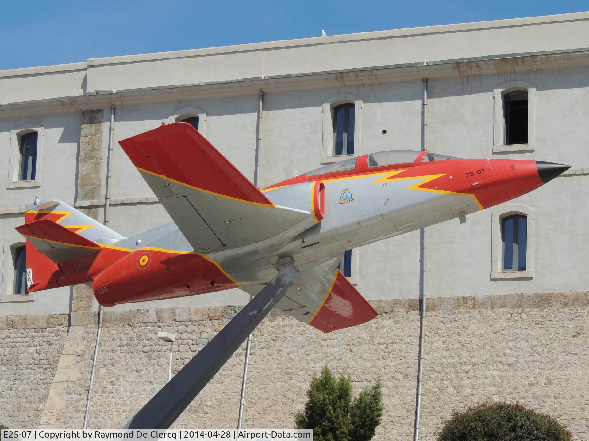 E25-07, CASA C-101EB Aviojet C/N EB01-07-007, Preserved at the UPCT campus Muralla Del Mar, calle Doctor Fleming, Cartagena , Spain.