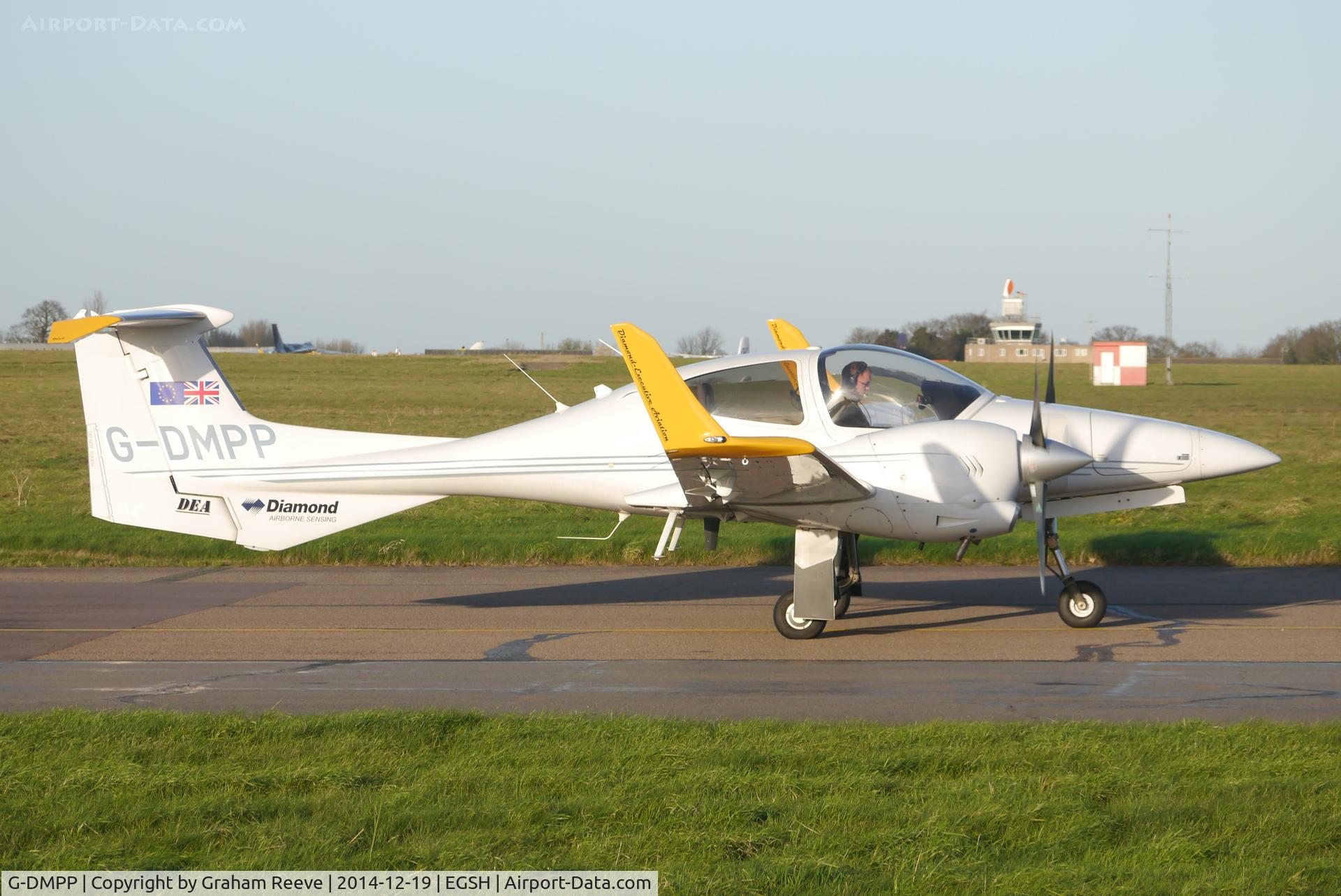 G-DMPP, 2009 Diamond DA-42M-NG Twin Star Twin Star C/N 42.M016, About to depart from Norwich.