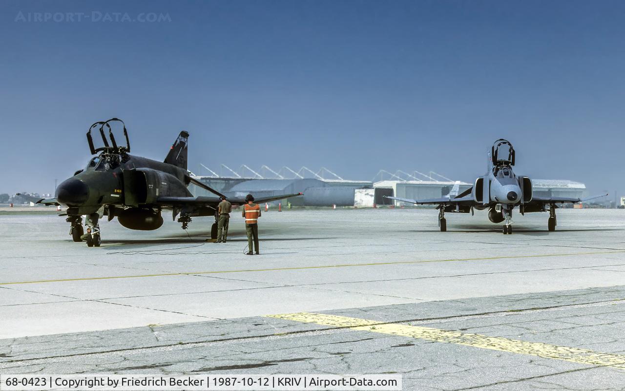 68-0423, 1968 McDonnell Douglas F-4E Phantom II C/N 3540, 68-0423, together with 68-0363, during the last chance inspection at March AFB