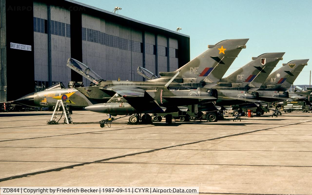 ZD844, 1985 Panavia Tornado GR.1 C/N 429/BS142/3196, flightline at CFB Goose Bay