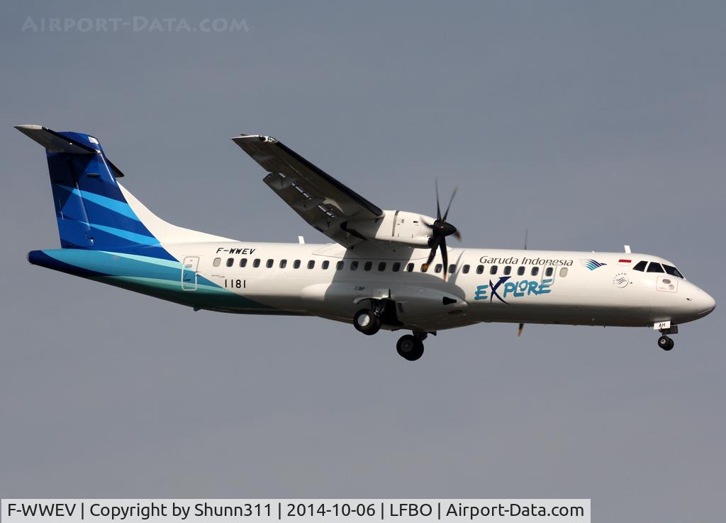 F-WWEV, 2014 ATR 72-600 C/N 1181, C/n 1181 - To be PK-GAH