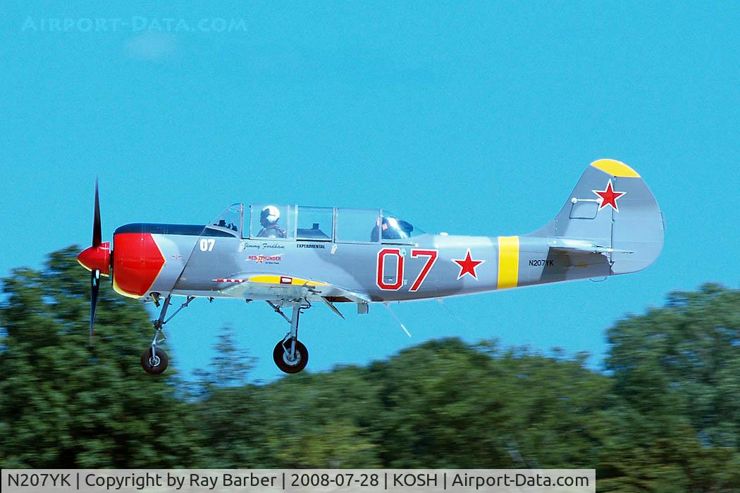 N207YK, 1996 Yakovlev (Aerostar) Yak-52 C/N 9611913, Yakovlev Yak-52  [9611913] Oshkosh-Wittman Regional Airport~N 28/07/2008