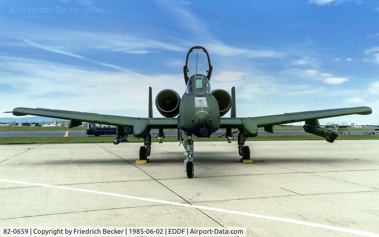 82-0659, 1982 Fairchild Republic A-10A Thunderbolt II C/N A10-0707, static display Rhein Main AB open house 1985