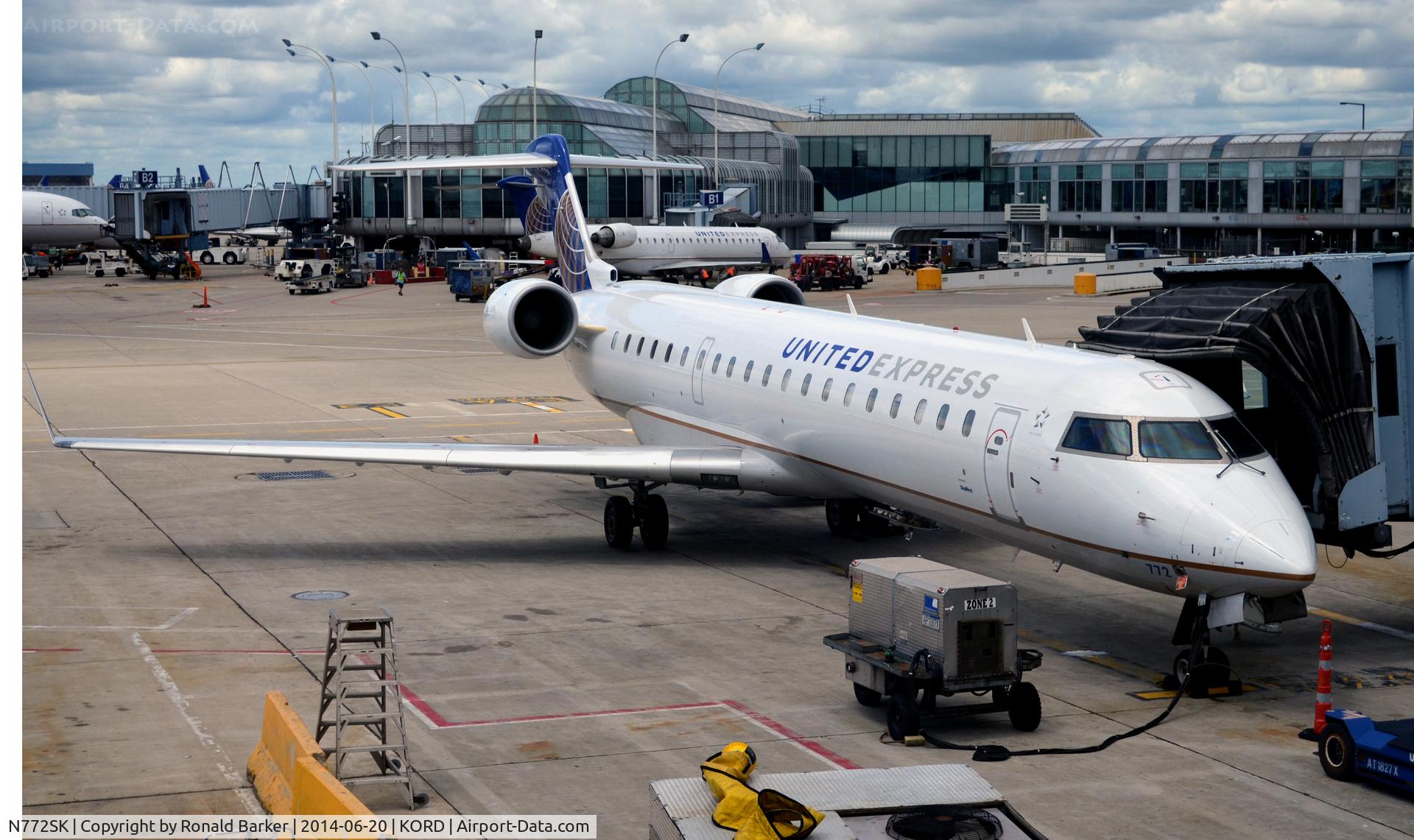 N772SK, 2005 Bombardier CRJ-702 (CL-600-2C10) Regional Jet C/N 10235, Parked O'Hare