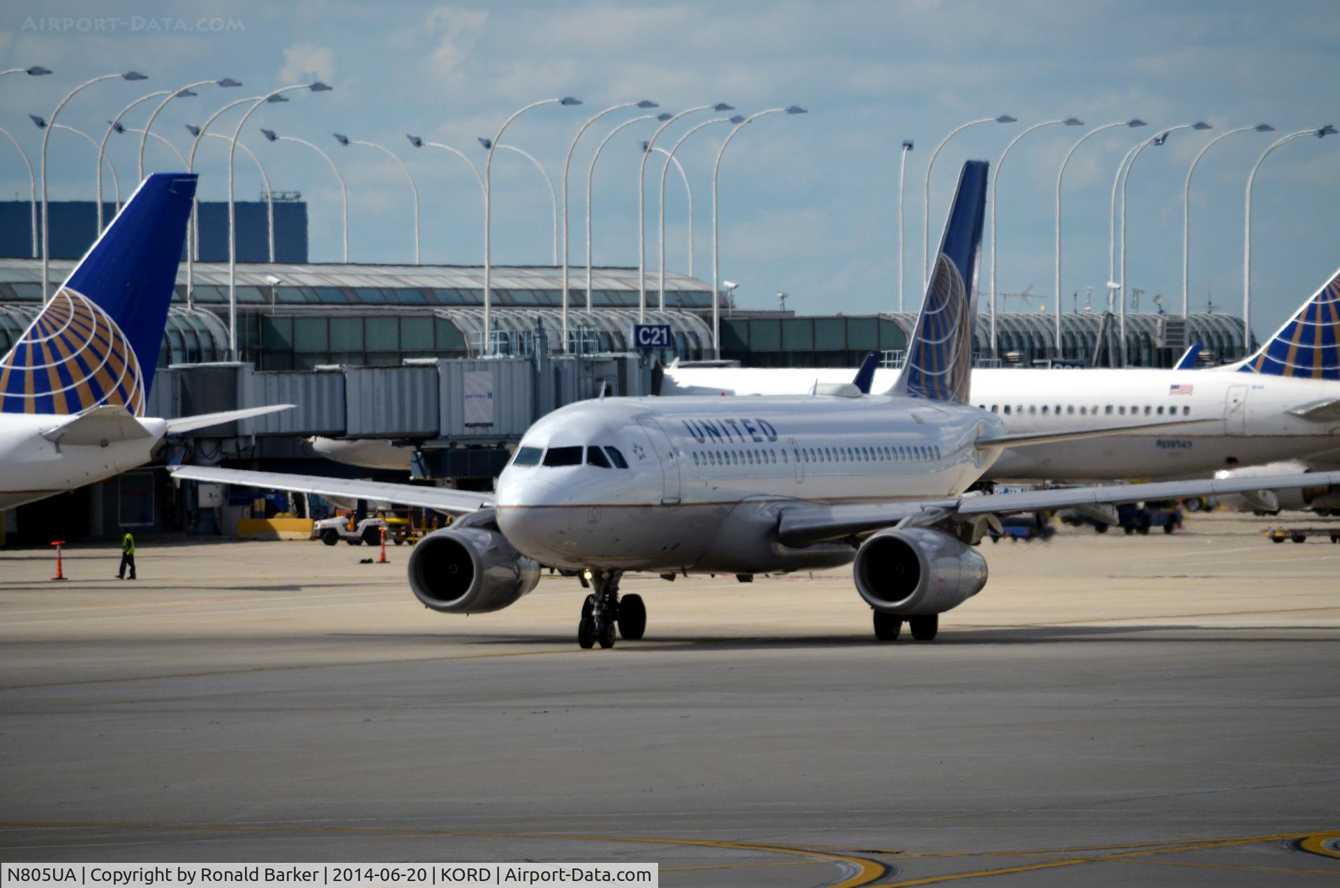 N805UA, 1998 Airbus A319-131 C/N 783, Taxi O'Hare