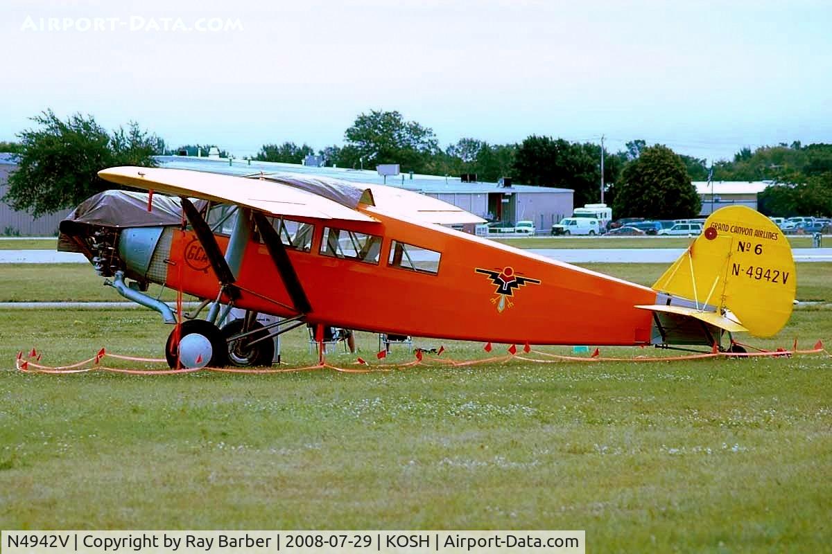 N4942V, 1929 Curtiss-Wright Travel Air A-6000-A C/N 1040, Curtiss-Wright Travel Air 6000B [1040] Oshkosh-Wittman Regional~N 29/07/2008