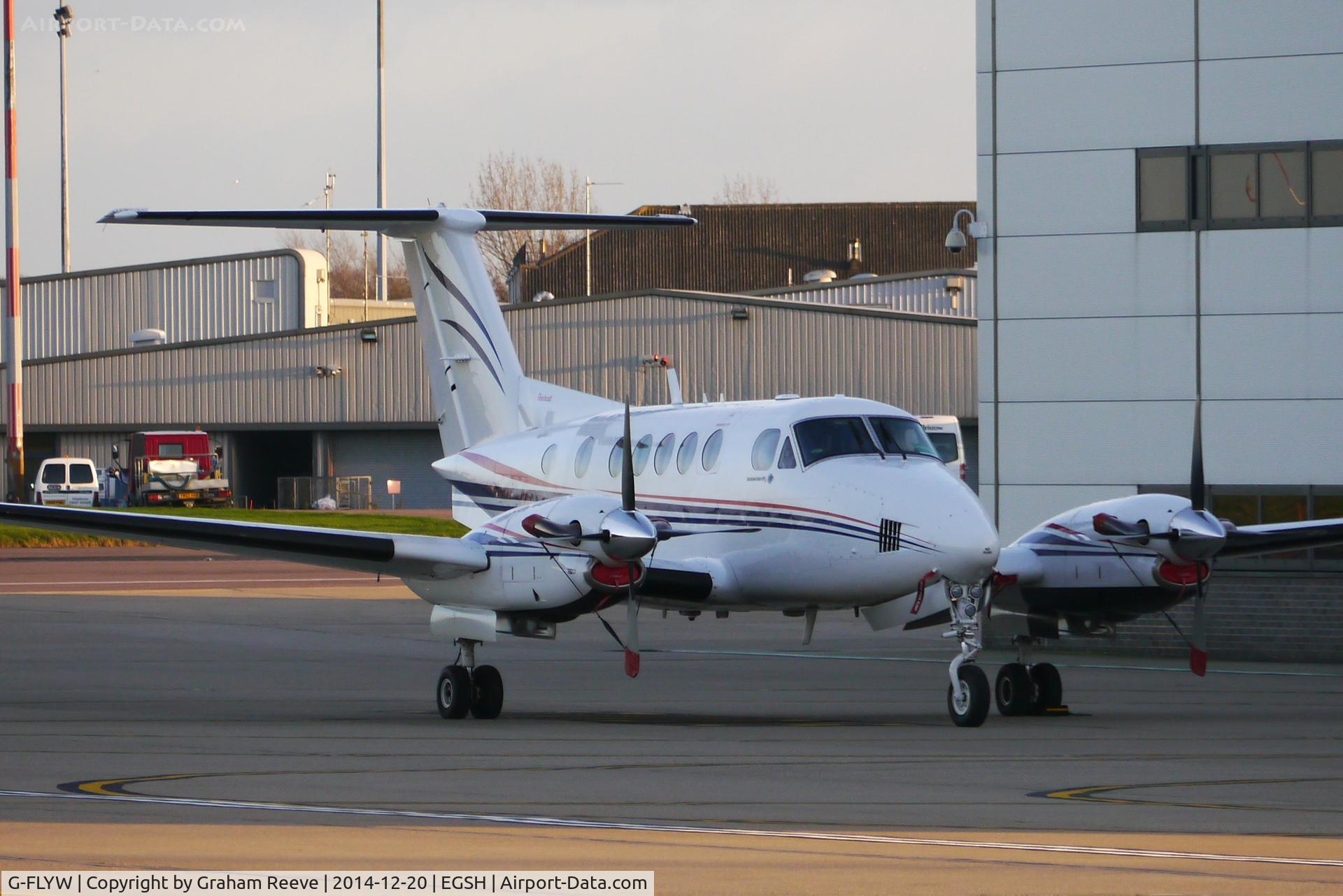 G-FLYW, 1977 Beech 200 Super King Air C/N BB-209, Parked at Norwich.