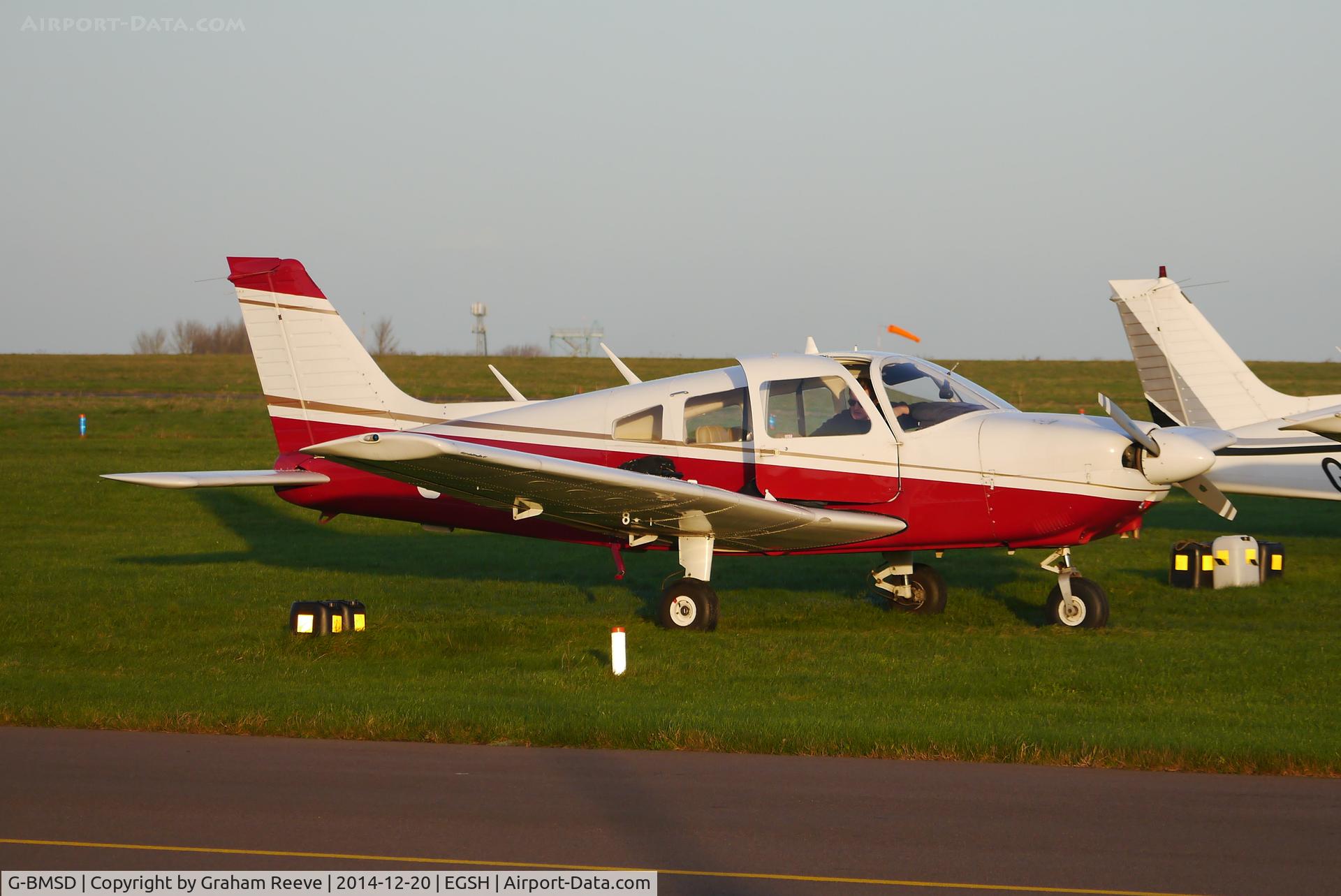 G-BMSD, 1976 Piper PA-28-181 Cherokee Archer II C/N 28-7690070, Parked at Norwich.