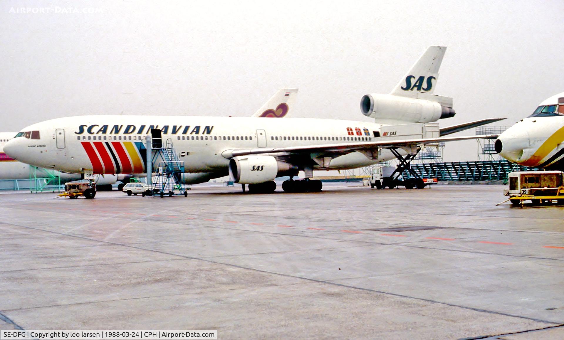 SE-DFG, 1973 Douglas DC-10-30 C/N 46554, Copenhagen 24.3.88
