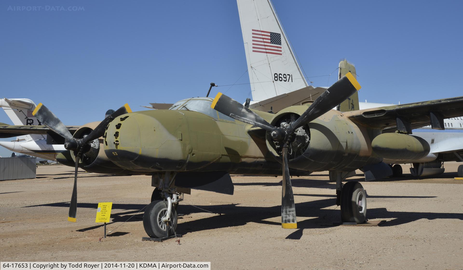 64-17653, Douglas-On Mark B-26K Counter Invader C/N 7091 (was 41-39378), On display at the Pima air and Space Museum