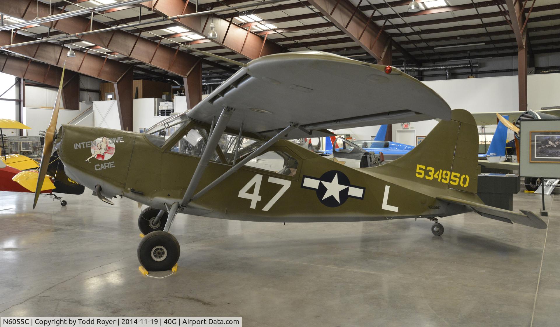 N6055C, 1945 Stinson U-19B (L-5G) C/N Not found 45-34950/N6055C, On display at the Planes of Fame Valle location