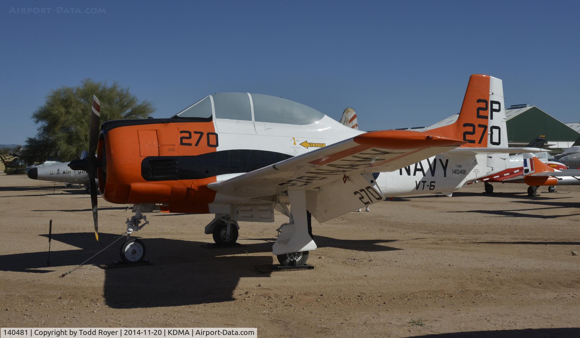 140481, North American T-28C Trojan Trojan C/N 226-58, On display at the Pima Air and Space Museum