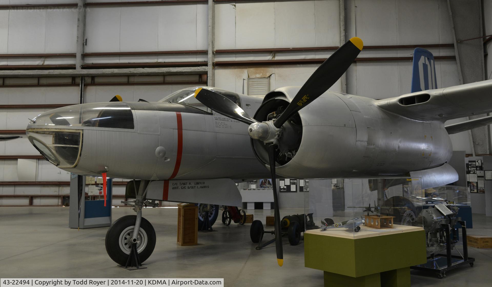 43-22494, 1943 Douglas A-26C Invader C/N 18641, On display at the Pima Air and Space Museum