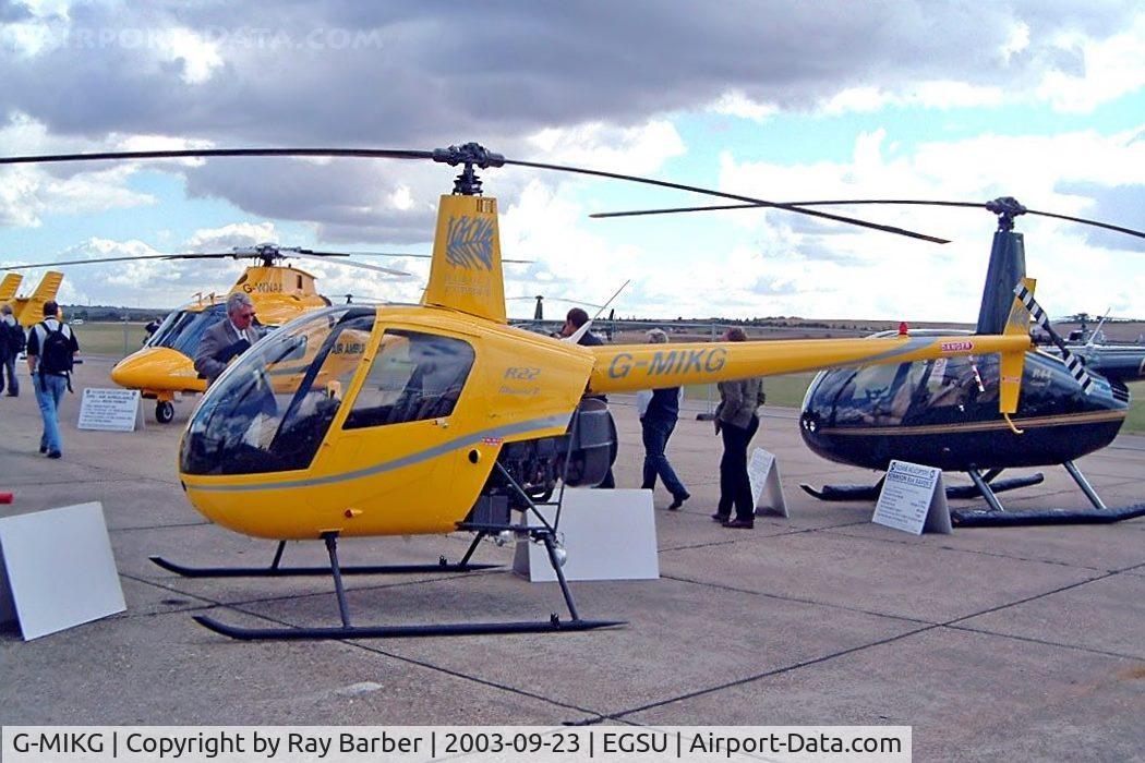 G-MIKG, 2002 Robinson R22 Mariner C/N 3332M, Robinson R-22M Mariner II [3332M] Duxford~G 23/09/2003