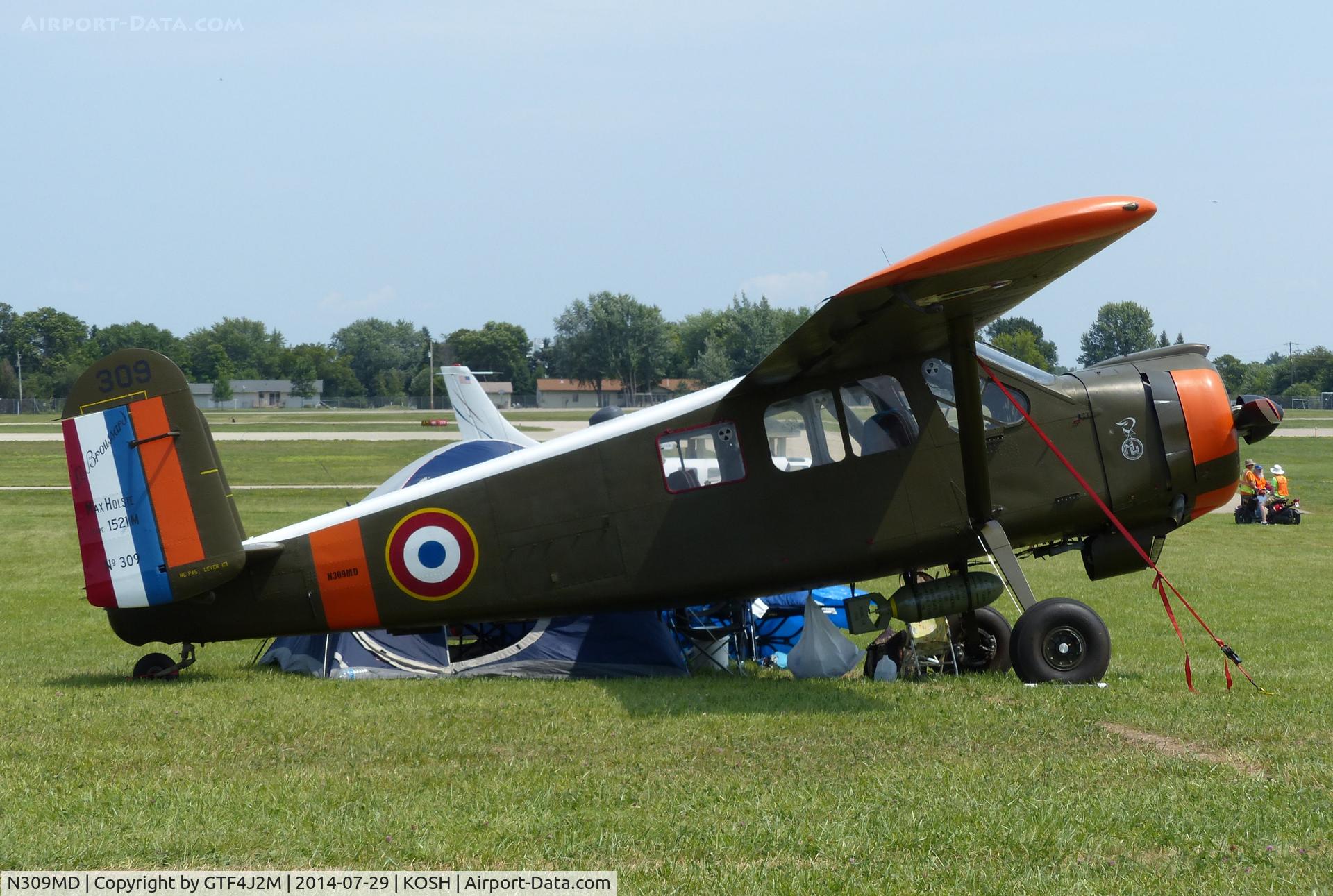 N309MD, 1961 Max Holste MH-1521C-1 Broussard C/N 309, N309MD in French AF scheme   at Oshkosh 29.7.14