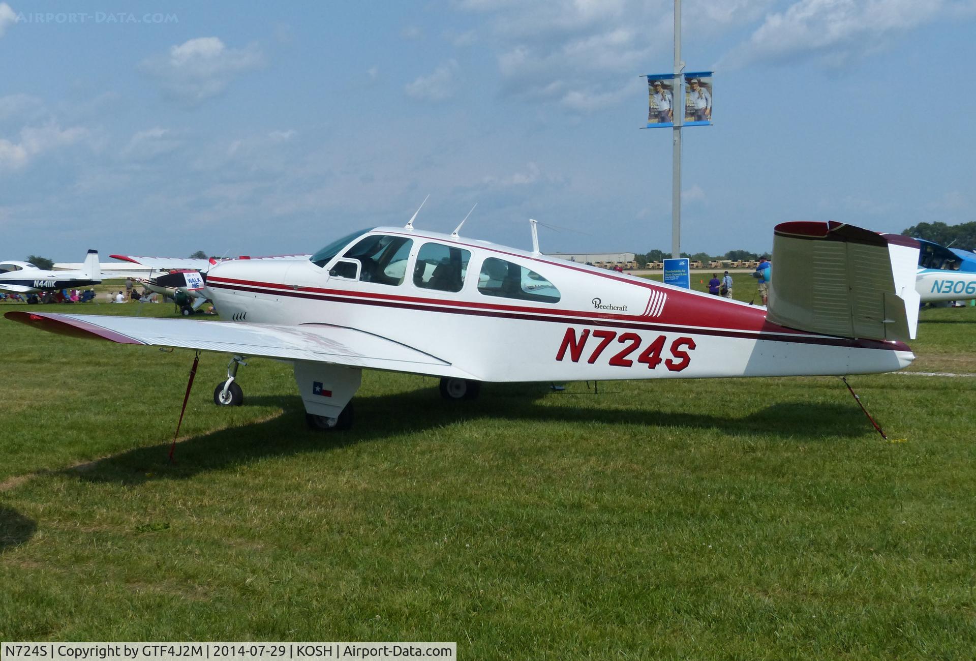 N724S, 1962 Beech P35 Bonanza C/N D-7004, N724S   at Oshkosh 29.7.14