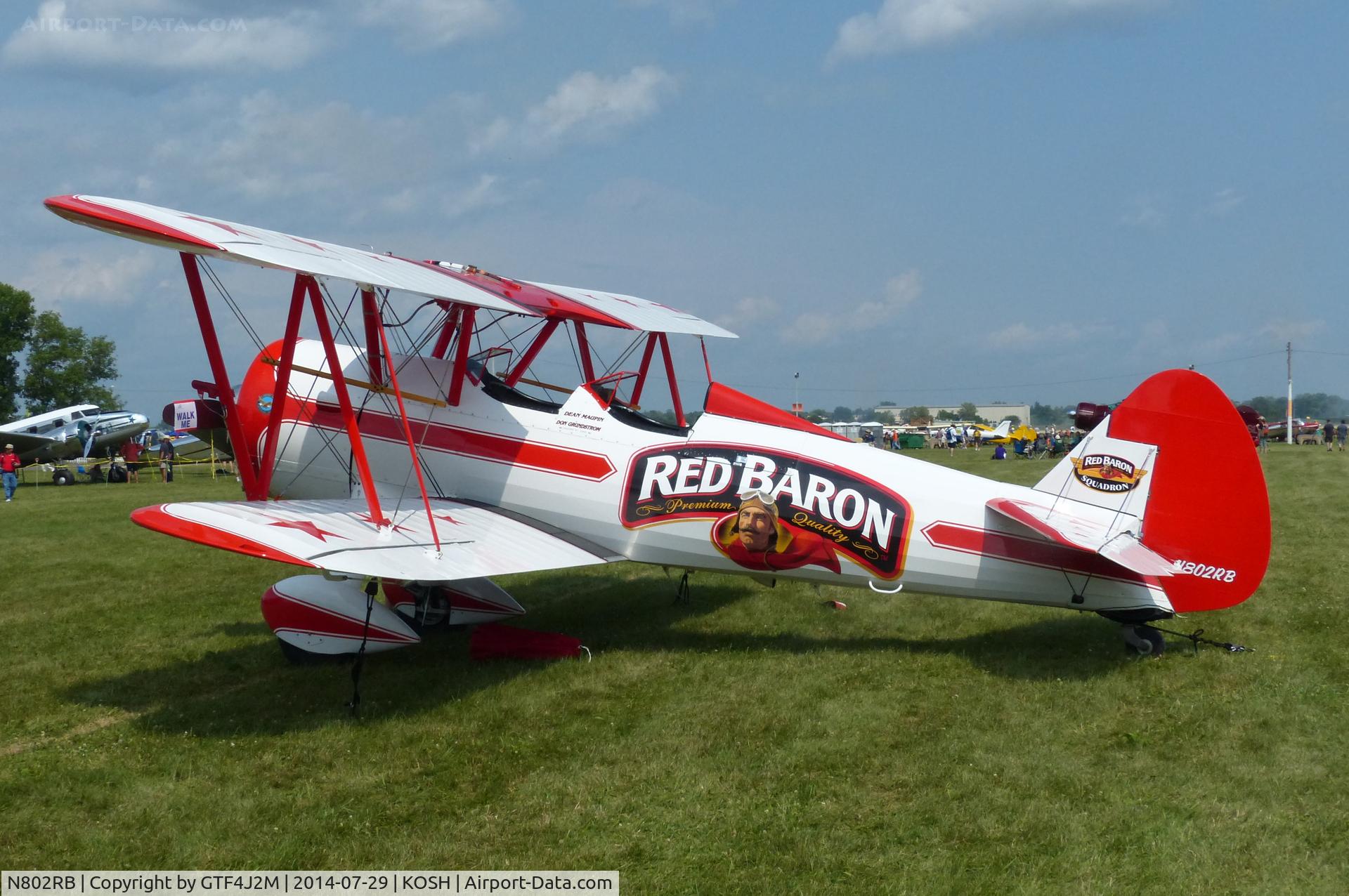 N802RB, 1943 Boeing E75 C/N 75-6451, N802RB in 'Red Bull' scheme   at Oshkosh 29.7.14