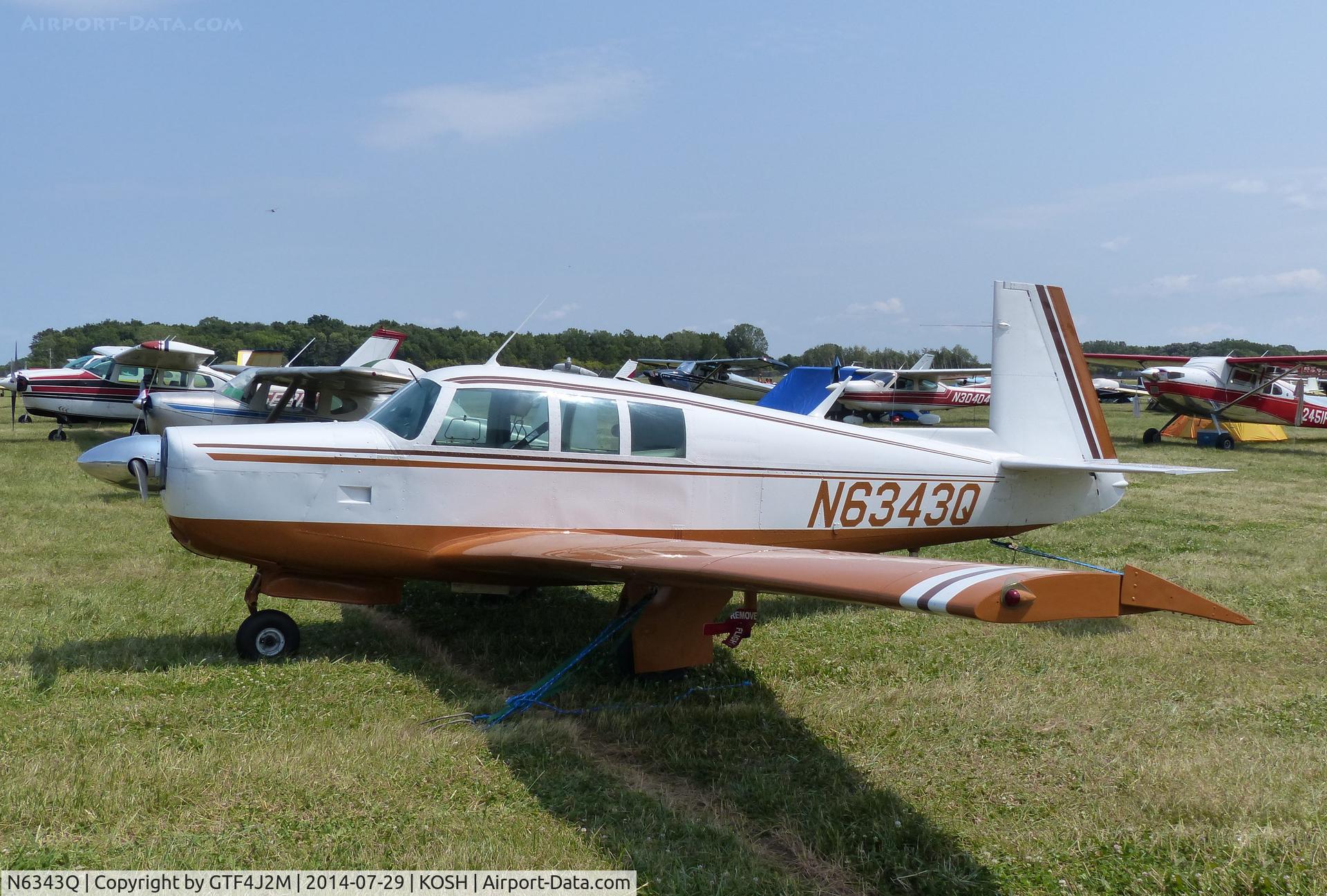 N6343Q, 1967 Mooney M20F Executive C/N 670426, N6343Q   at Oshkosh 29.7.14