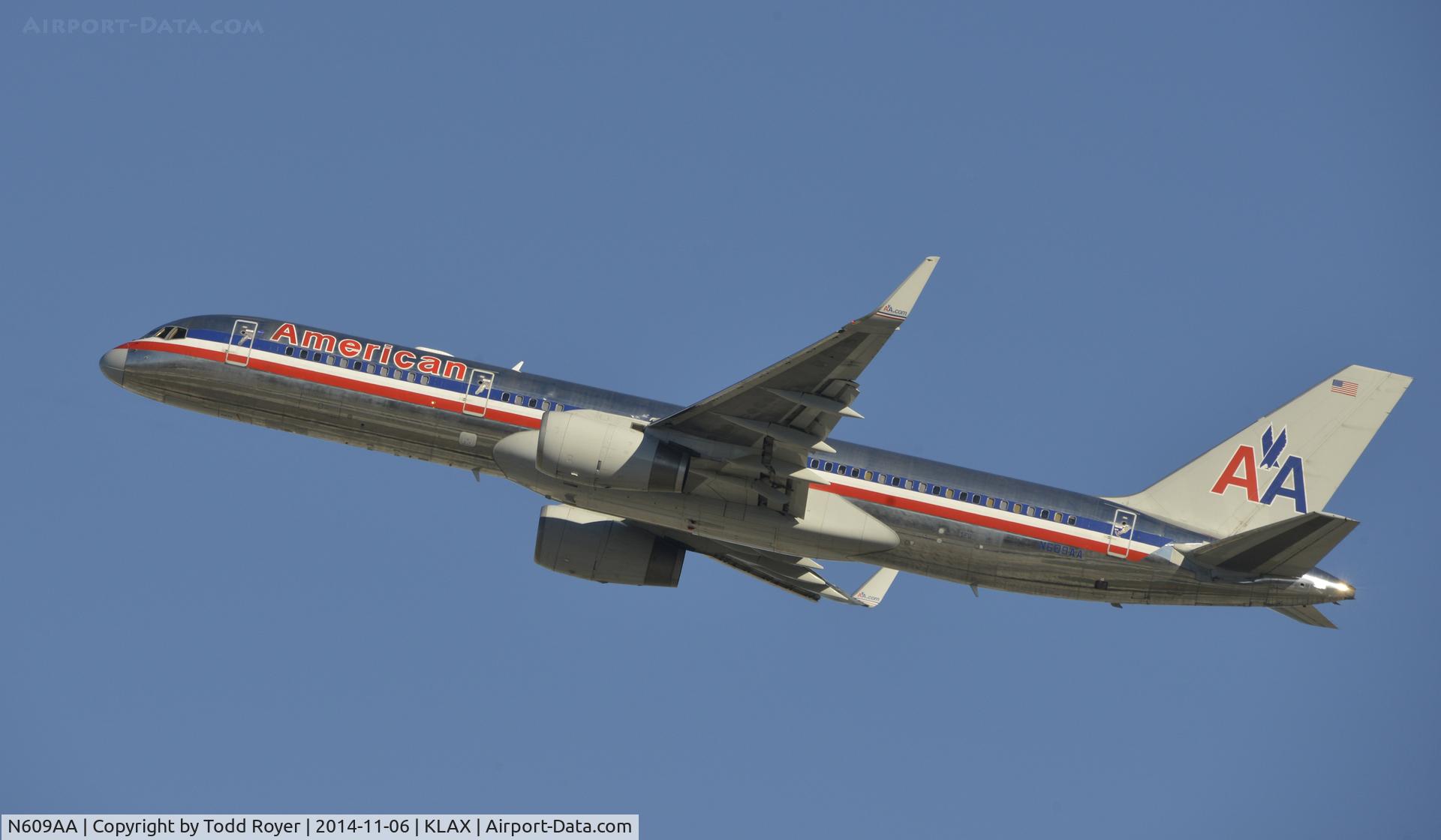 N609AA, 1996 Boeing 757-223 C/N 27447, Departing LAX on 25R