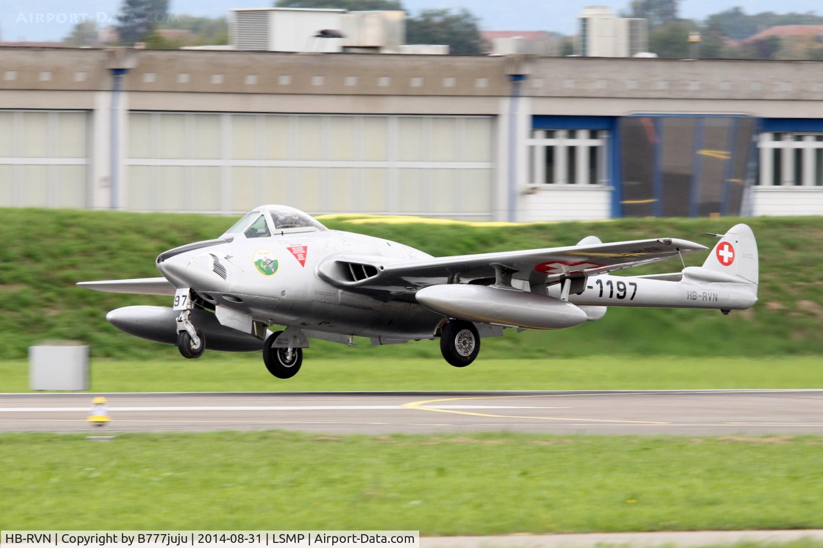 HB-RVN, 1952 De Havilland (FFA) Vampire FB.6 (DH-100) C/N 706, at AIR14