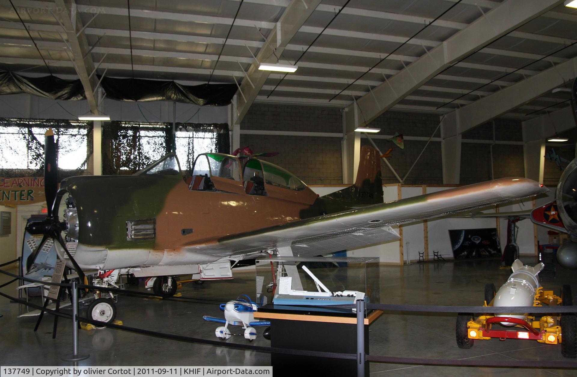 137749, North American T-28B Trojan C/N 200-112, In the very dark hall of the Hill museum