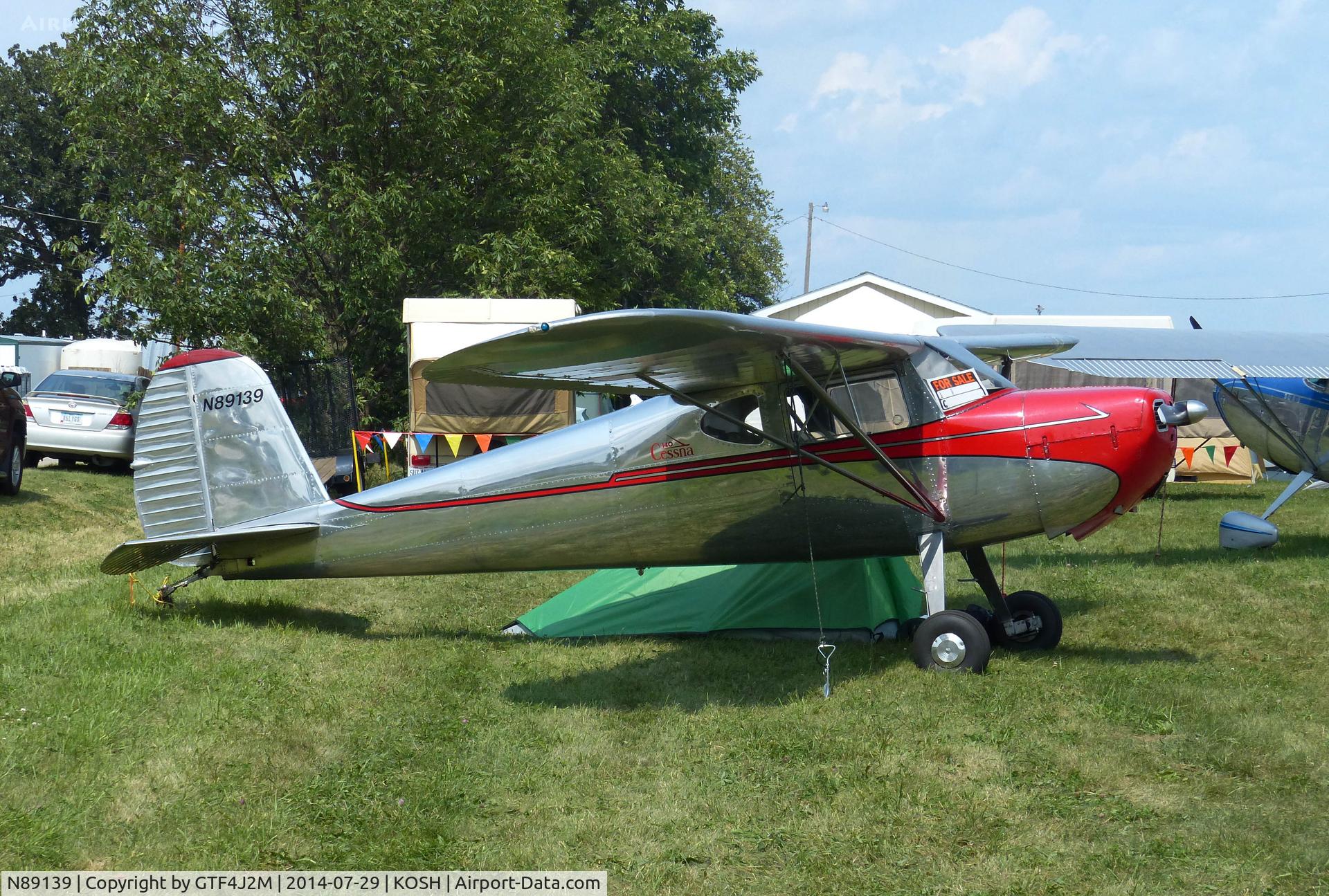 N89139, 1946 Cessna 140 C/N 8147, N89139   at Oshkosh 29.7.14