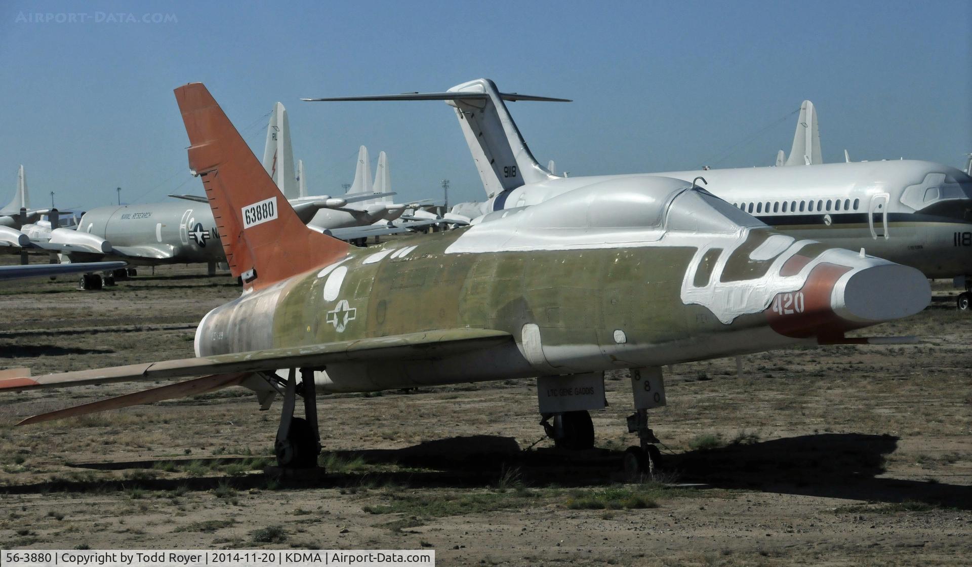 56-3880, 1956 North American F-100F Super Sabre C/N 243-156, Passing time at the 