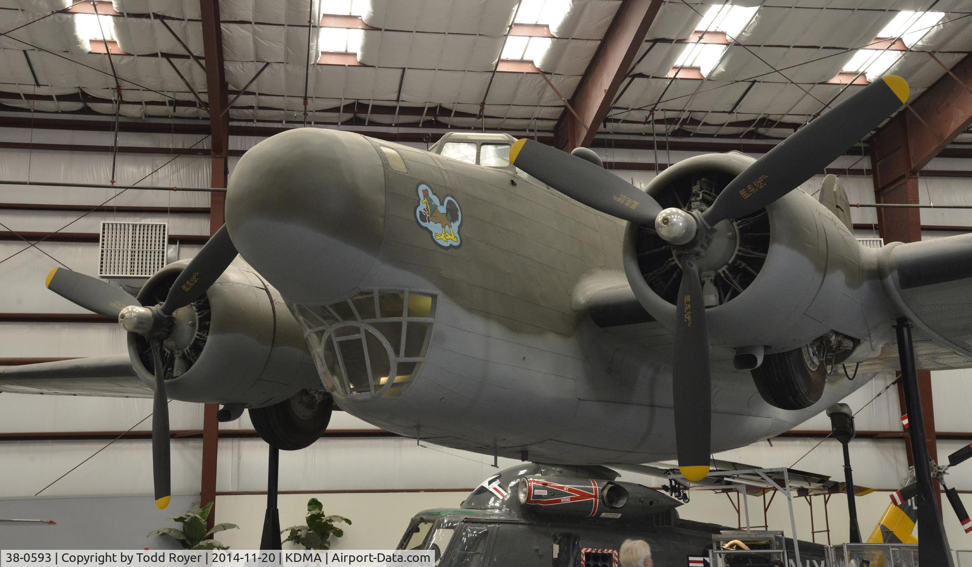 38-0593, 1938 Douglas B-18B Bolo C/N 2643, On display at the Pima Air and Space Museum