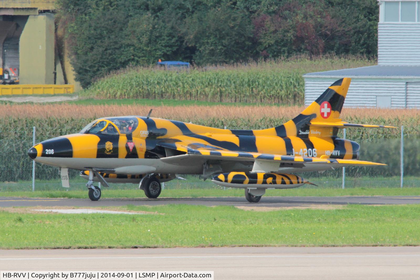 HB-RVV, 1968 Hawker Hunter T.68 C/N 41H-670841, at AIR14