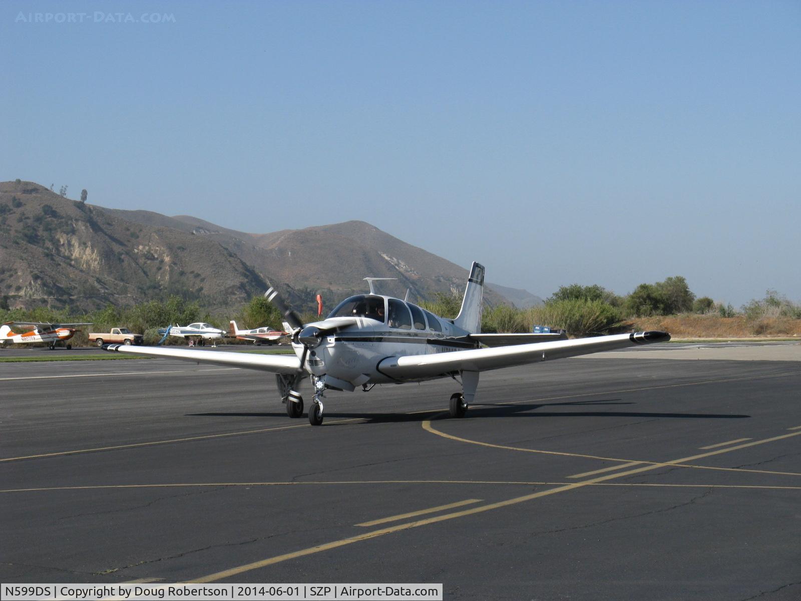 N599DS, 1967 Beech E33A Bonanza C/N CE-182, 1967 Beech E33A BONANZA, Continental IO-520 285 Hp, taxi back