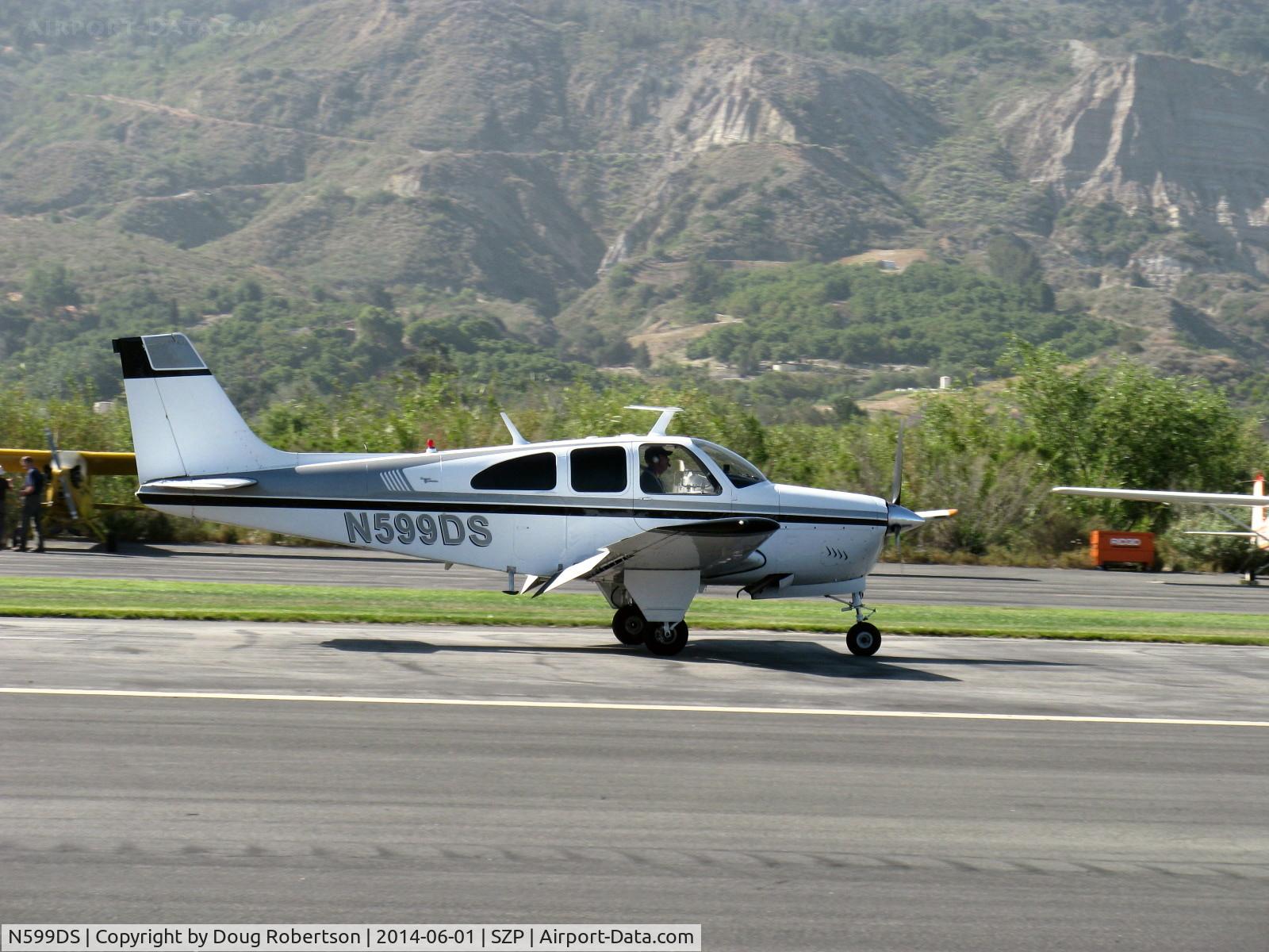 N599DS, 1967 Beech E33A Bonanza C/N CE-182, 1967 Beech E33A BONANZA, Continental IO-520 285 Hp, landing roll Rwy 22