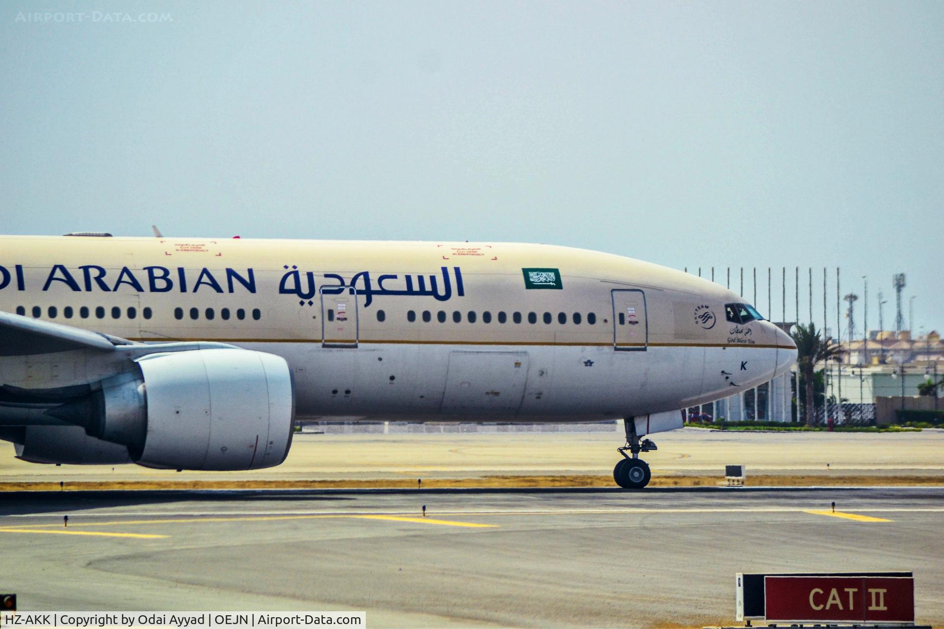 HZ-AKK, 1998 Boeing 777-268/ER C/N 28354, Saudi Airlines Boeing 777-200 ER taking off from Jeddah Airport ,