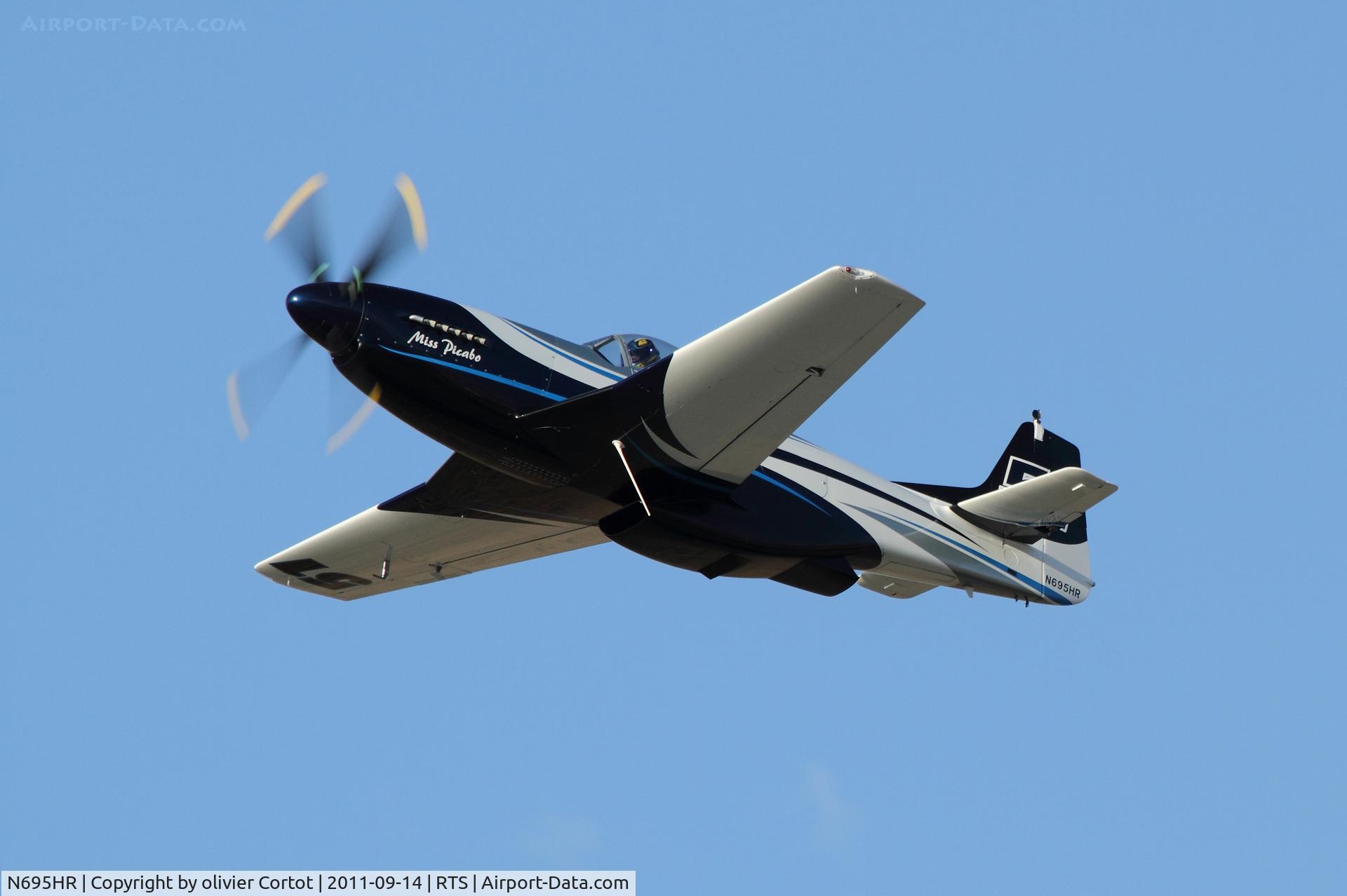 N695HR, Papa 51 Thunder Mustang C/N IITM026, taking off, Reno 2011