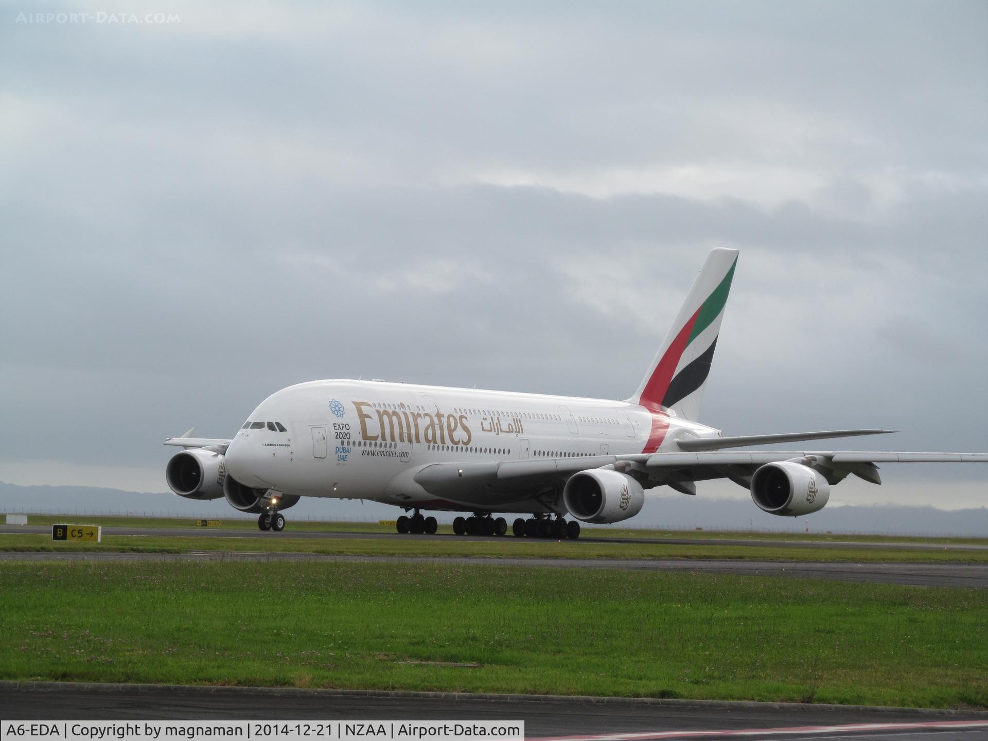 A6-EDA, 2007 Airbus A380-861 C/N 011, on taxyway