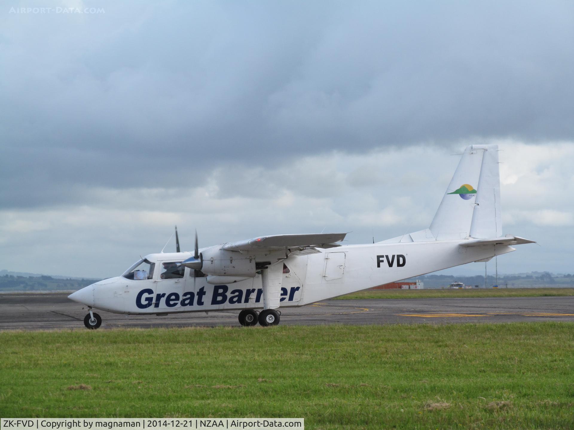ZK-FVD, 1973 Britten-Norman BN-2A-26 Islander C/N 316, taxy for departure