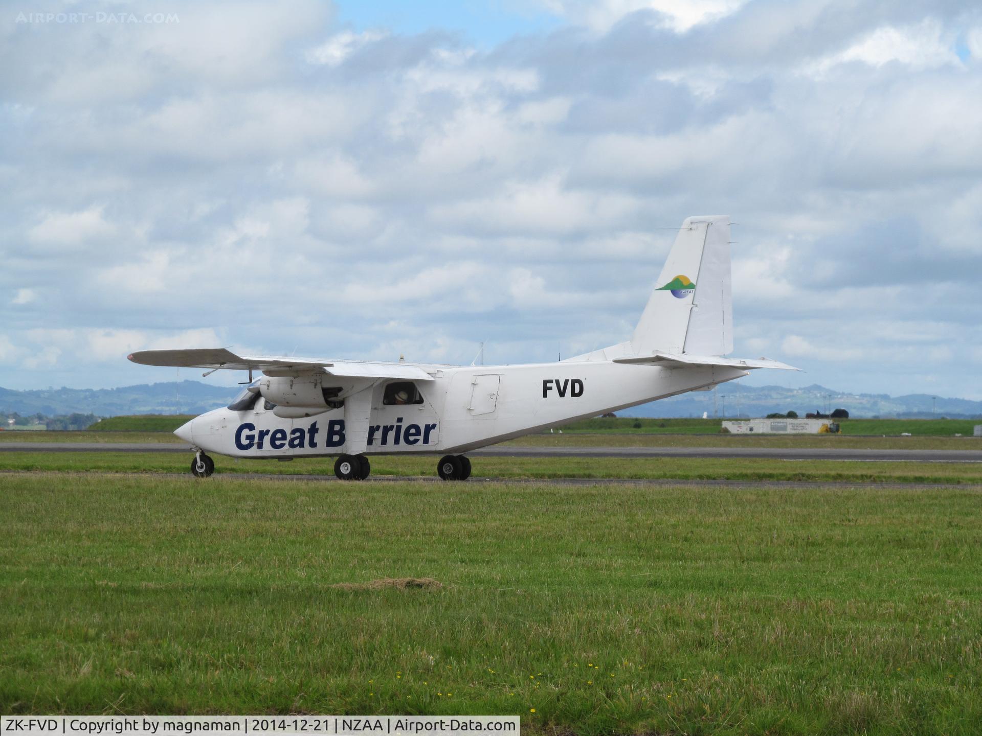 ZK-FVD, 1973 Britten-Norman BN-2A-26 Islander C/N 316, taxy for departure