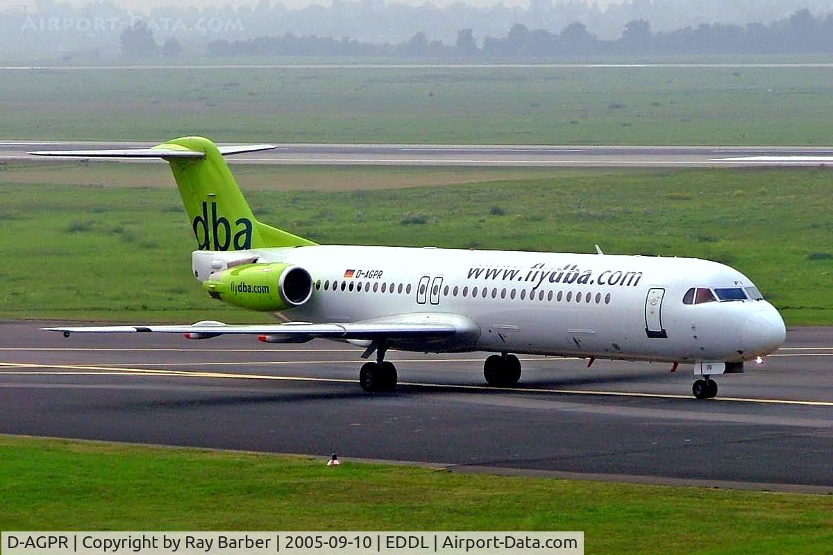 D-AGPR, 1992 Fokker 100 (F-28-0100) C/N 11391, Fokker F-100 [11391] (DBA) Dusseldorf~D 10/09/2005