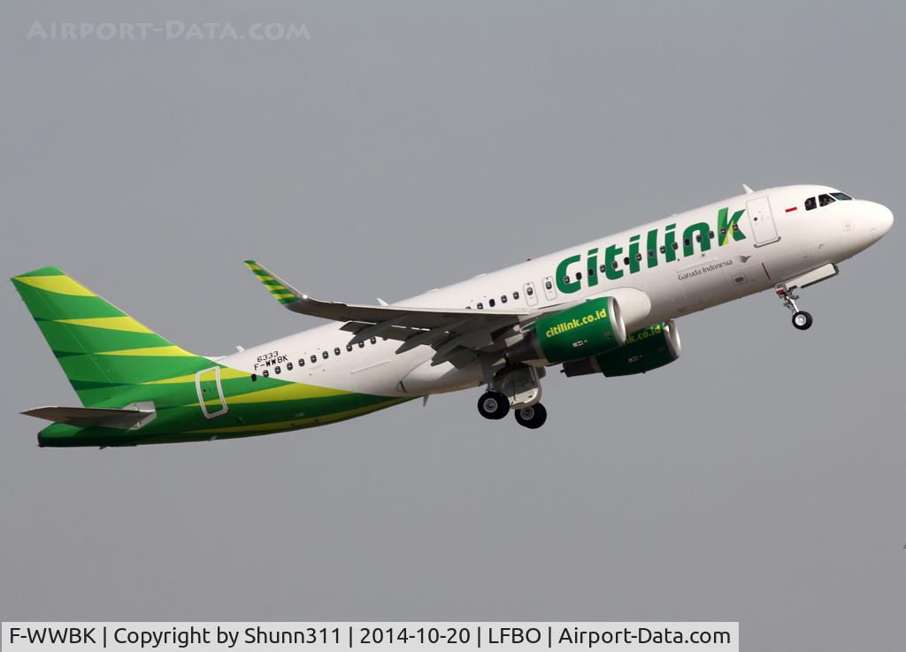 F-WWBK, 2014 Airbus A320-214 C/N 6333, C/n 6333 - To be PK-GQG