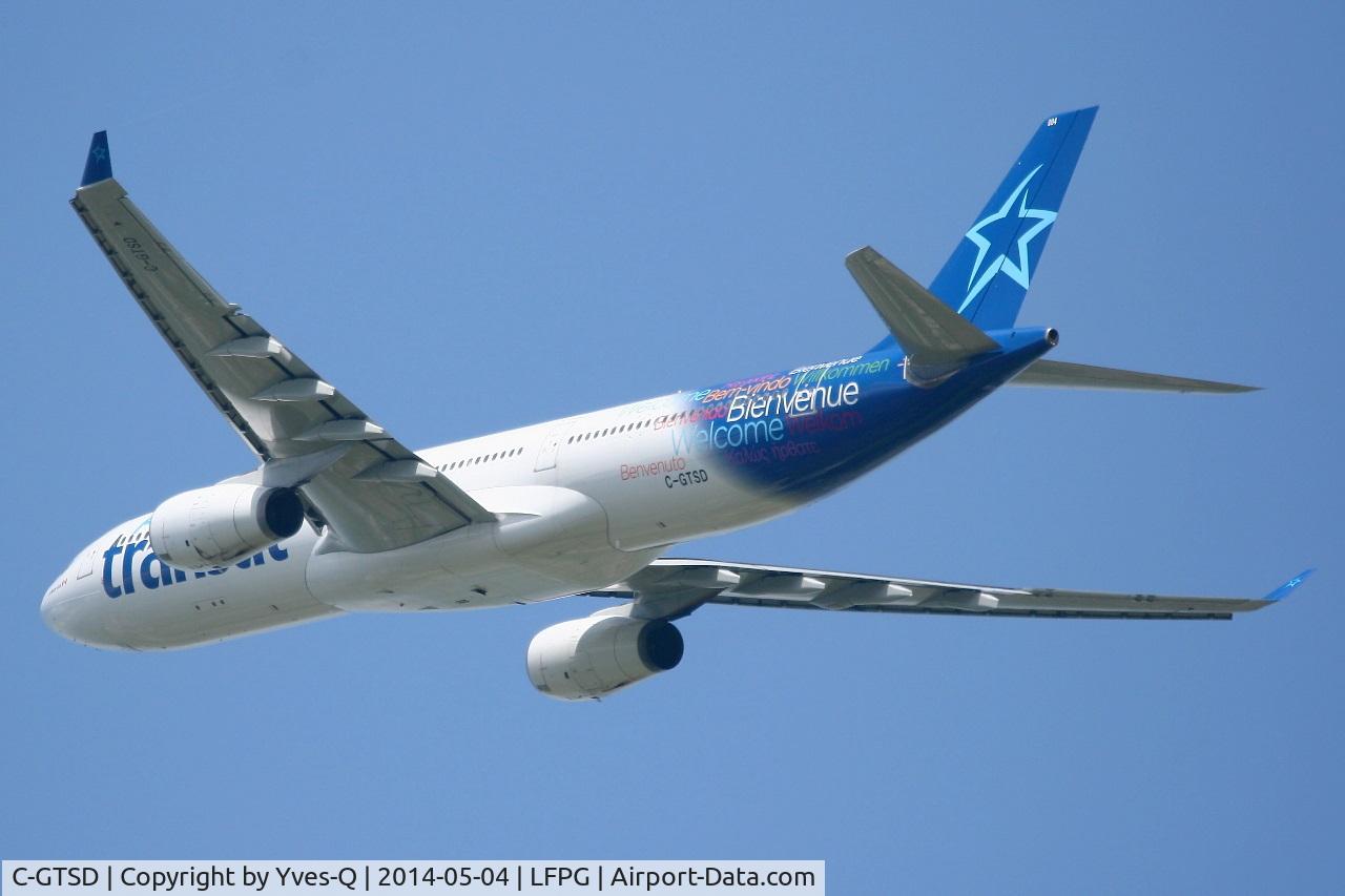 C-GTSD, 2001 Airbus A330-343X C/N 407, Air Transat Airbus A330-343X, Take off rwy 27L, Roissy Charles De Gaulle airport (LFPG-CDG)