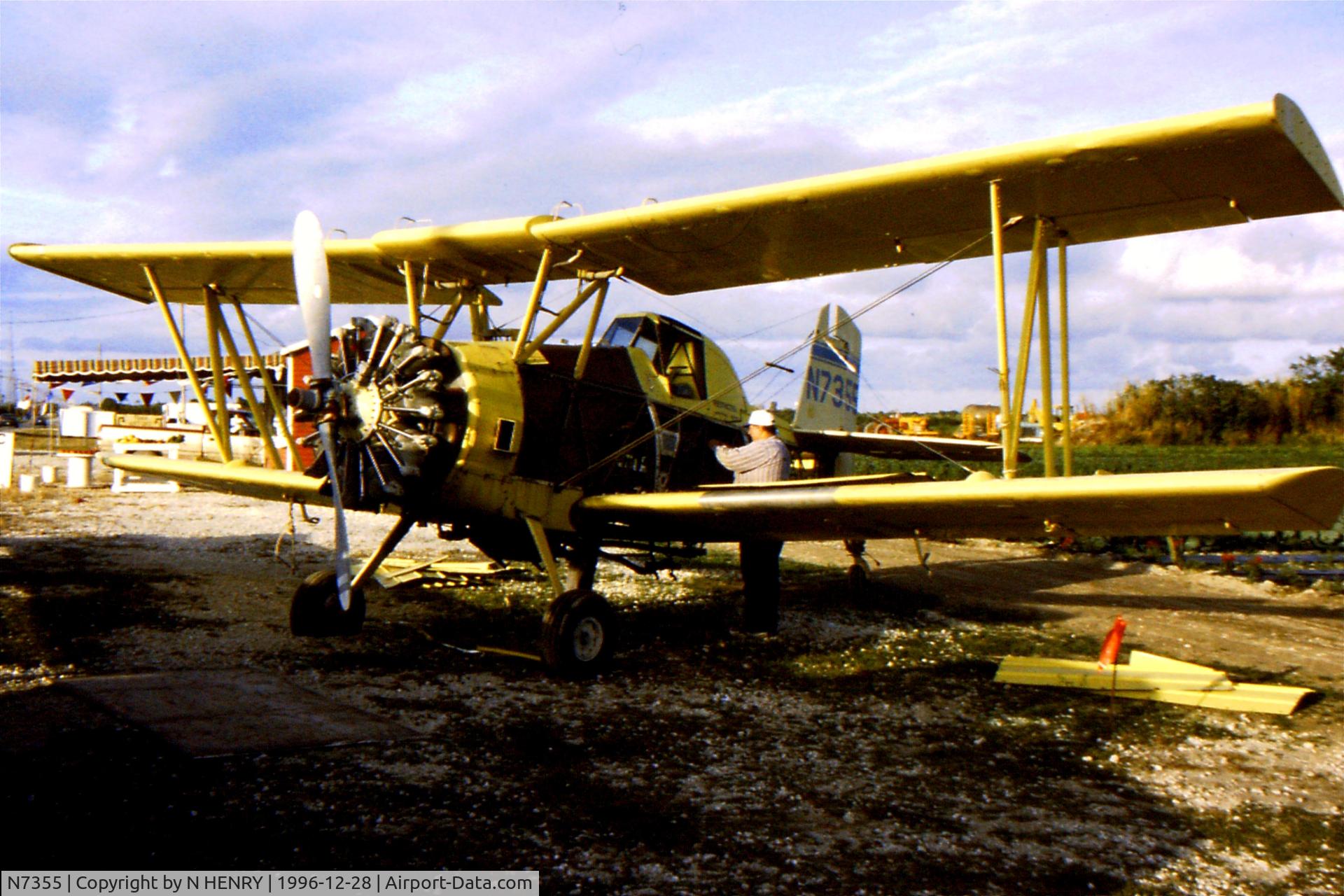 N7355, 1972 Grumman-Schweizer G-164A C/N 923, Scanned from original slide taken end of December 1996 near Homesteads, Florida.