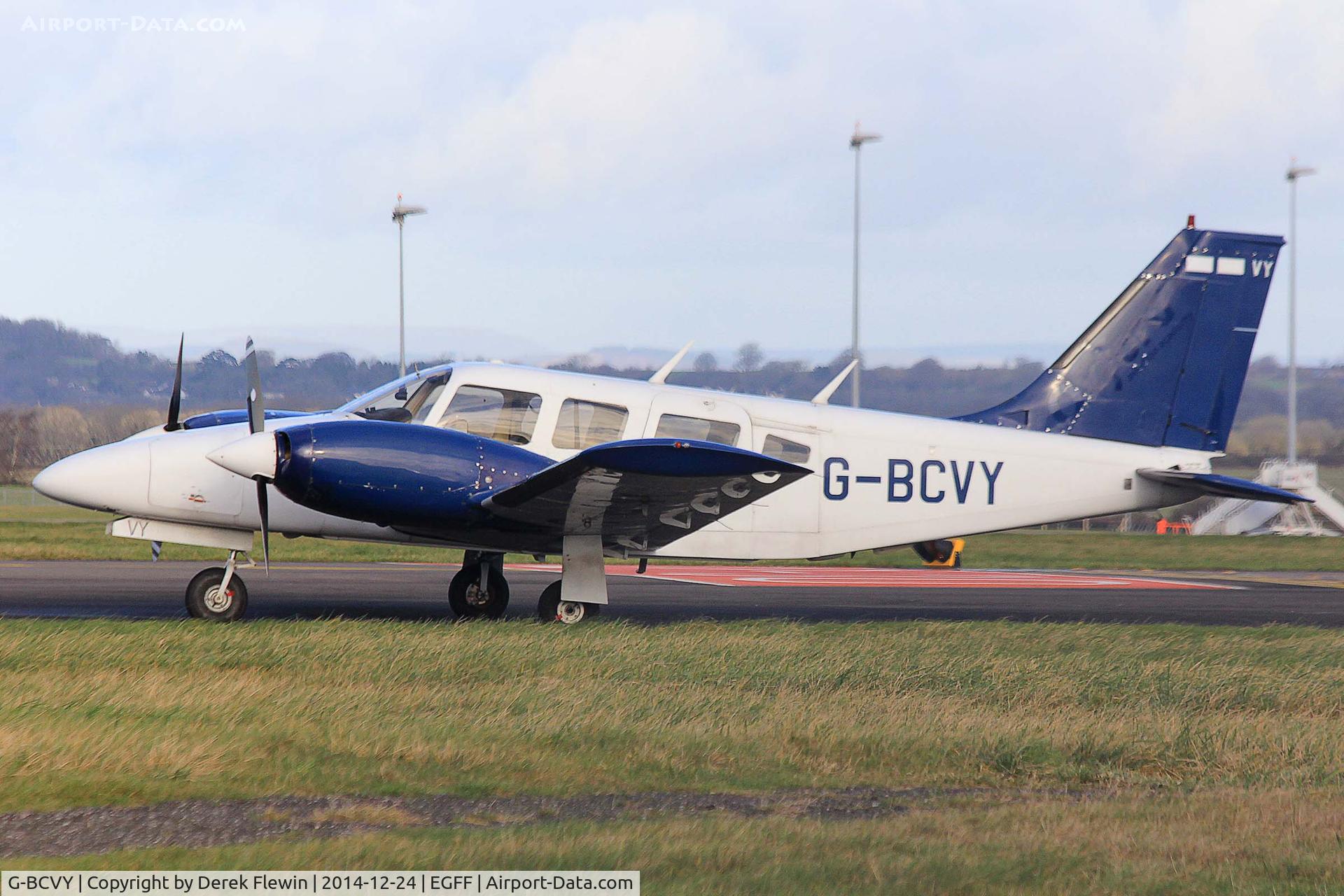 G-BCVY, 1974 Piper PA-34-200T Seneca II C/N 34-7570022, Seneca II, Oxford Aviation Academy, previously N32447, seen parked up at EGFF.