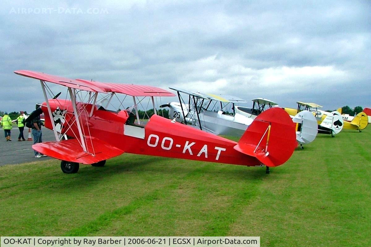 OO-KAT, 1946 Stampe-Vertongen SV-4E C/N 416, SNCAN Stampe SV.4C [416] North Weald~G 21/06/2008. Showing a lineup of 4 Stampe's.