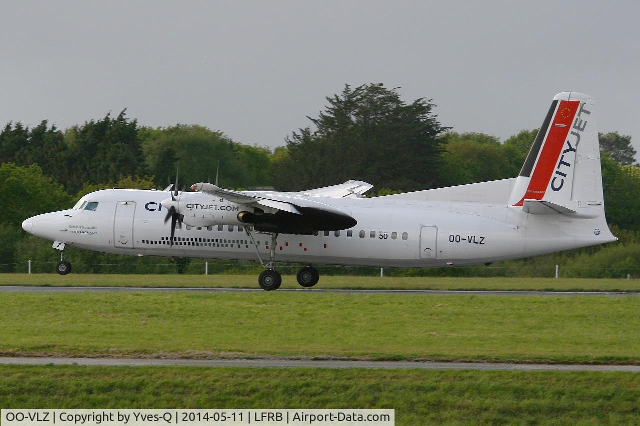OO-VLZ, 1992 Fokker 50 C/N 20264, Fokker 50, Landing rwy 25L, Brest-Bretagne airport (LFRB-BES)
